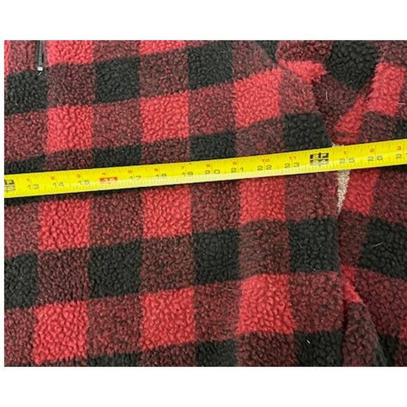Wrangler Buffalo Print Sherpa ¼ Zip Lined Sherpa Mens Fleece Size L - Picture 4 of 7